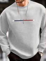Suéter De Punto Para Hombre Con Estampado De París Y Forro De Poliéster Casual Invernal Cálido Con Mangas Largas Y Cuello Redondo Talla Grande - details 0