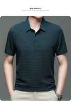 Camiseta De Polo Corta Para Hombre Verano Motocicleta Seda Helada Transpirable Moda Negocios Marca Ropa Sin Capucha Material Poliéster Y Algodón - details 29