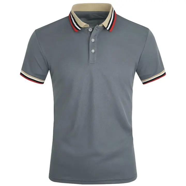 Polo de algodón transpirable para hombre, top de manga corta de marca de moda de oficina de estilo informal de verano con rayas de alta calidad - 1