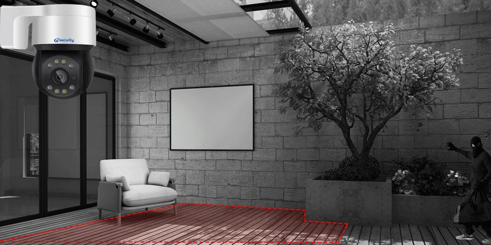 Cámara PTZ 5MP IP Exterior PoE De Seguridad Con Detección De Humanos Luz De Escenario Y Silbato Visión Nocturna En Color Y Dos Vías De Comunicación - details 1
