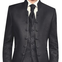 Traje De Boda Para Hombre Conjunto De Traje Conchilla + Pantalones + Chaleco Estilo Británico Personalizado Tuxedo Casual - details 2