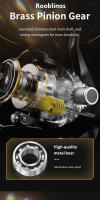 Carrete De Pesca Rooblinos HM Con Carrete De Metal Max Drag 8KG Manija De Acero Inoxidable Para Agua Dulce Y Salada Carrete De Pesca De Rotación - details 14