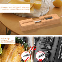 Termómetro De Carne Con Bluetooth 165 Pies Termómetro Inteligente Para Alimentos Con Cable De Carga USB Para Horno Asador - details 8