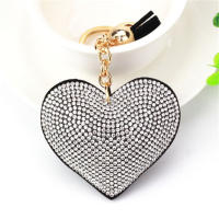 Llavero De Corazón De Cuero Con Borla Y Diamantes Para Mujeres Y Niñas Accesorios Para Bolso Y Mochila Llavero Clásico De Forma De Corazón - details 7