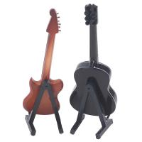 Guitarra Electrónica De Madera Para Muñecas De 1:6 Con Soporte Miniatura De Instrumento Toy Modelo Para Juegos De Figuras - details 2