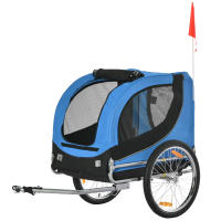 PawHut Remolque Bicicleta Perros Mascota 1 Bandera 8 Reflectores Remolque Bici 130x73x90 cm - details 0