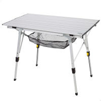 AKTIVE Mesa plegable, 90x51x45/70 cm, Altura ajustable, Topes antideslizantes, Máx. 30 kg, Malla extraíble, Bolsa de transporte, Mesa camping y picnic, Mesas plegables - details 0
