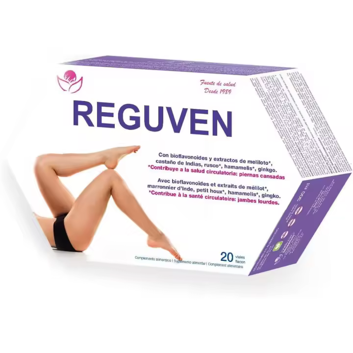 Reguven 20 viales de 15 ml - Herbetom Bioserum | Nuevo suplemento para salud circulatoria y piernas cansadas con bioflavonoides y extractos de plantas | Descubre su efecto rejuvenecedor | ¡Compra ahora! - 1
