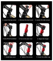 WEST BIKING Aluminio Ajustable Alzador De Manillar Para Bicicleta Accesorio De Fork Delantero Eleva La Altura Del Manillar - details 10