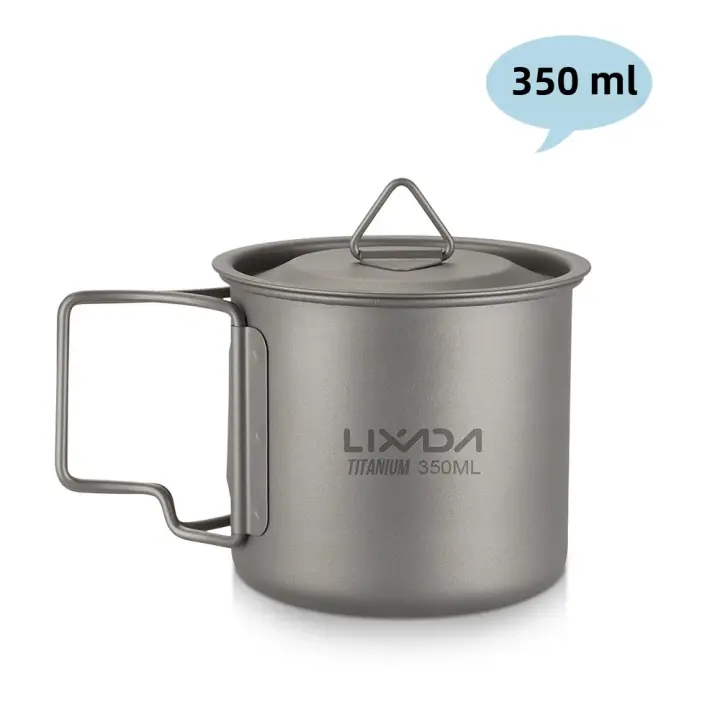 Taza De Camping De Titanio Portátil Con Mano Doblada Adecuada Para Picnic Tamaño 300ml / 350ml / 450ml / 550ml / 650ml / 750ml - 1