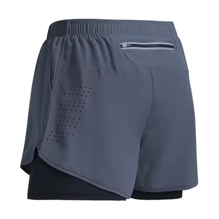 Shorts De Correr Para Hombre Secado Rápido Entrenamiento De Fitness Ventilado Doble Capa Sport Workout Bodybuilding Pantalones De Entrenamiento - 1
