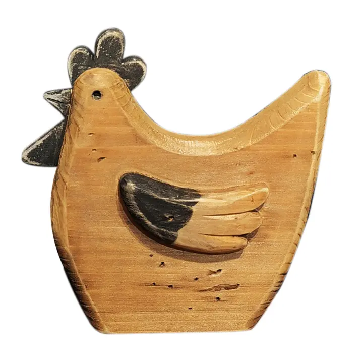 CAPRILO REGALOS & DECORACIÓN Figura Decorativa de Madera "Gallina Marrón". Adornos y Esculturas. Animales. Regalos Originales. Decoración Hogar. 18 x 5,50 x 19 cm. - 1