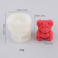 Molde De Vela De Olor a Rosas Y Oso Para Aromaterapia DIY Para Día De San Valentín Hacer Manualmente Con Fragancia Expandida Piedra De Regalo Chocolate Forma Animal Siliceo - details 1