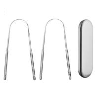 Pulgar Para Limpieza Oral Adultos Y Niños 2 Piezas Acero Inoxidable Reduce El Mal Aliento Con Caja De Almacenamiento De Metal - details 0