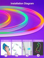 Luces De Neón LED RGBIC Dreamcolor Strip Con Control Remoto Por App Luz Flexible Cambiante De Colores IP68 Para El Hogar - details 5