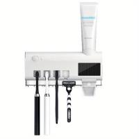 Soporte De Dientes Multifuncional Con Succión Automática Y Agujero Para Dentífrico Almacenamiento De Cepillos De Dientes En La Pared Material Plástico - details 6
