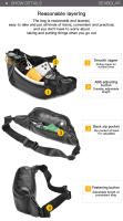 Riñonera de cuero genuino para hombre, bolso de hombro informal de negocios de alta capacidad con correas ajustables, regalos - details 3