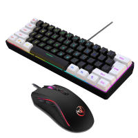 Kit De Teclado Y Ratón USB HXSJ V700BW A869 Con 61 Teclas Iluminación RGB LED Colorida 3200DPI Ratón Gaming Cableado Para Computadora - details 0