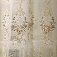 Cortina Decorativa De Bordado Soluble En Agua Europea Para Villa Lujo Cortina De Ventana Con Alta Ocultación Para Sala De Estar Dormitorio Comedor Material Poliéster Estilo Pastoral - details 6