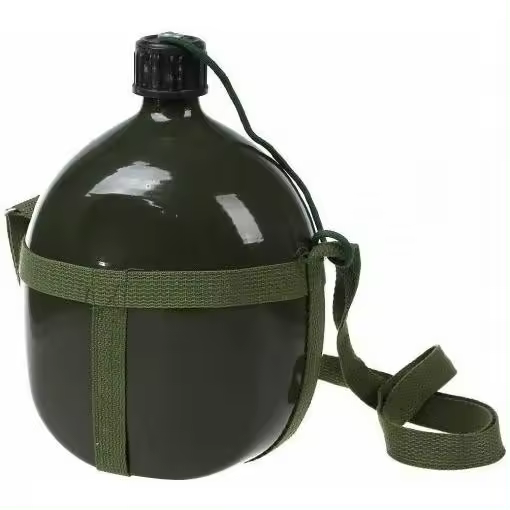 Cantimplora de aluminio verde - Cantimplora de 1,4 l. con correa ajustable - 1