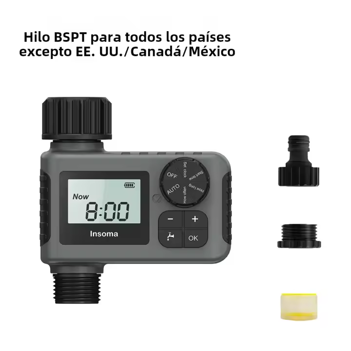 Sistema De Riego Inteligente Insoma Con Timer Automático Sprinkler Programador Para Jardín IPX5 Pantalla LCD Material Plástico Resistente Al Agua - 1