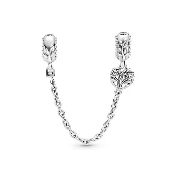 PANDORA Cadena de Seguridad Árbol Genealógico Plata de Ley - 1