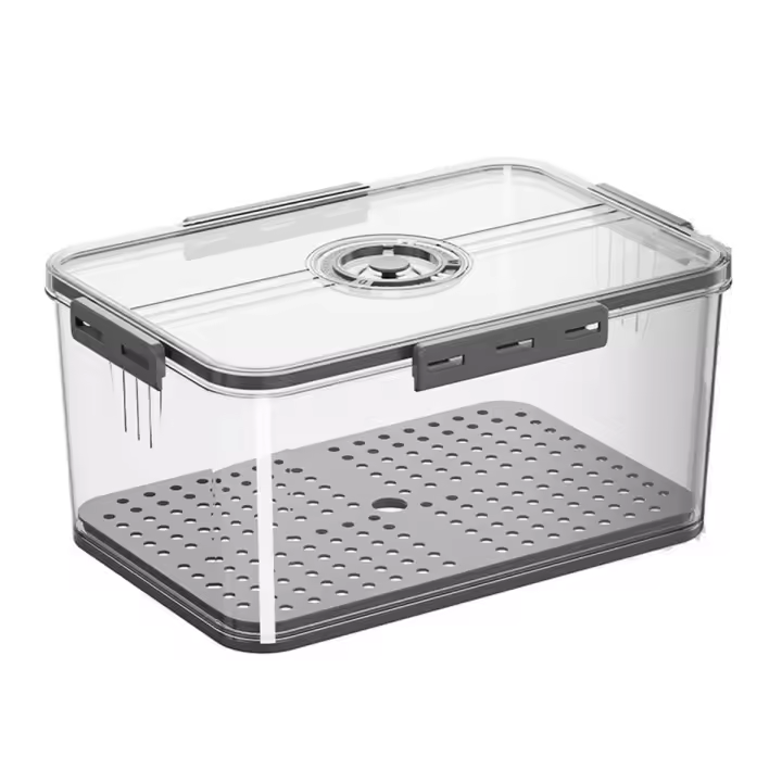 Caja de almacenamiento de pan hermética para encimera de cocina, contenedor de pan, grabación de tiempo, mantenimiento de pan con tapa - 1
