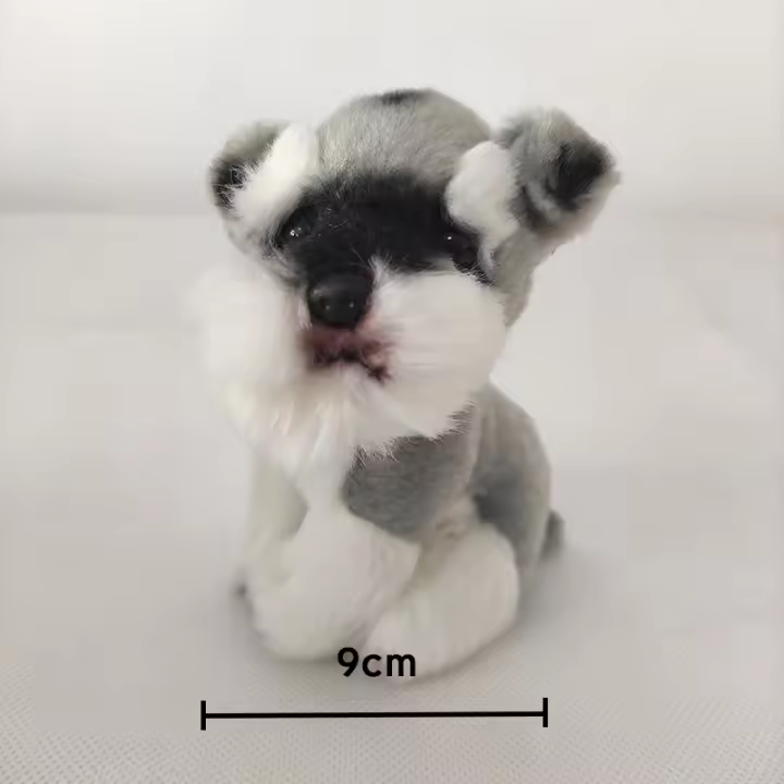 Muñeco De Peluche Kawaii Schnauzer Pequeño Suave Simulación Juguete De Peluche Para Niños Animal De Peluche Lindo Accesorio Fotográfico Regalo De Cumpleaños Para Niñas - 1