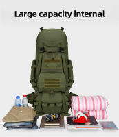 Mochila Táctica De 90L Para Viajes Y Camping Bolsa De Escalada Y Senderismo Exterior Gran Capacidad Deportiva Y Resistente Al Desgaste - details 3