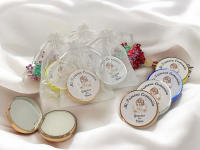 Lote de10 Bálsamos Labiales con espejo y aroma a Vainilla en bolsa de regalo de organza - regalos para Invitados de comunión niña - details 4