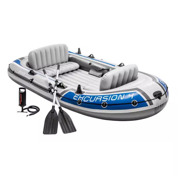 Barca hinchable INTEX Excursion 4 con 2 remos 315x165x43 cm, Barca hinchable INTEX Excursion 5 con 2 remos 366x168x43 cm. Barca hinchable, - 1