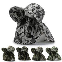Gorro De Pesca Al Aire Libre Para Hombre Con Pico Ancho Protección Solar UV Sombrero De Playa Malla Transpirable Camuflaje - details 0