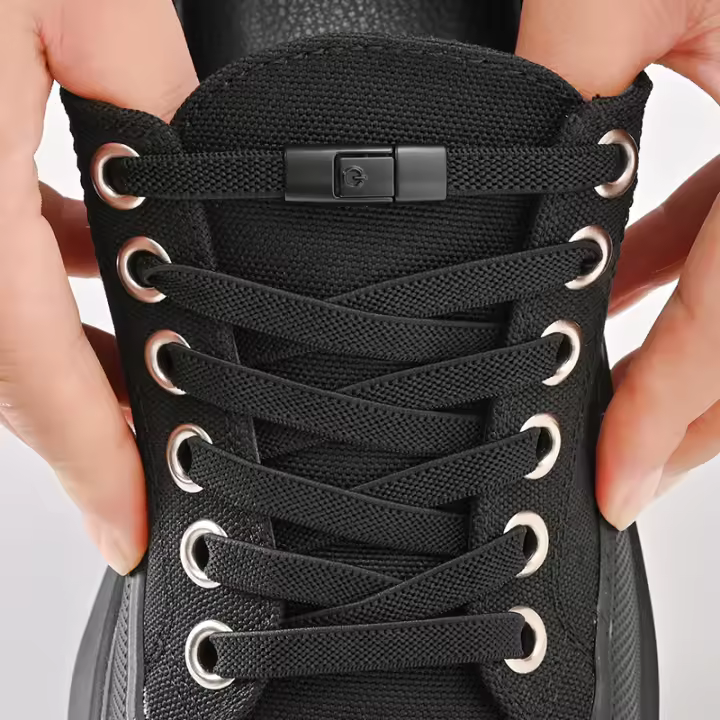 Cordones Sin Nudo 8mm De Cierre Presión Para Zapatos Adultos Y Niños Cordones Elásticos Planos Antideslizantes Para Tenis - 1