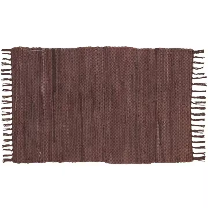 Alfombra Jarapa Marrón, Estilo Hindu, Alfombra 100% Algodon, Alfombra de Colores con Flecos, Medida 60x40 [7351102-5] - 1