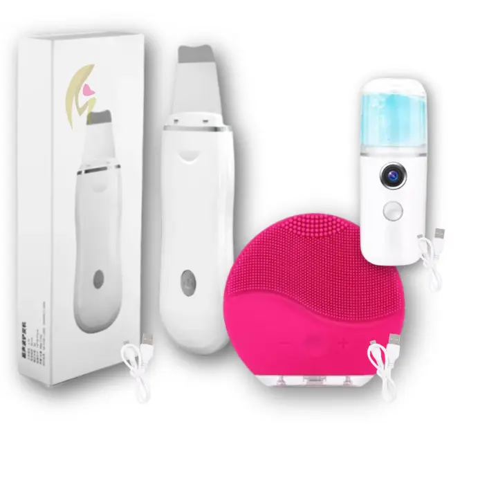 MISTIK  Kit Limpieza Nutrición Facial Ultrasónico Cepillo Sónico Silicona Pulverizador Cosméticos Humectante Recargable Piel Hidratación Tecnología Cuidado Belleza Profunda Exfoliación Regalo Mujer Mistik Beauty Madrid - 1