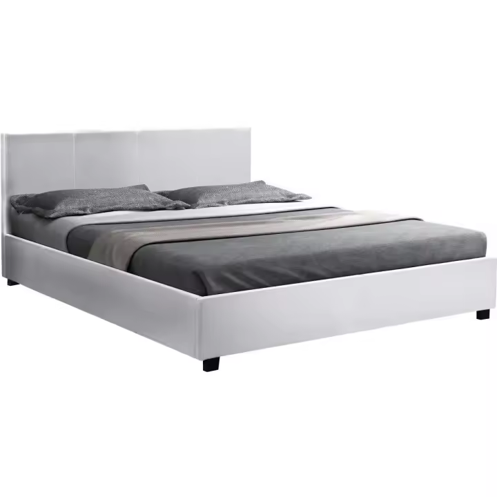Habitat y Jardin - Cama en PVC "Carla" - 140 x 190 cm - Blanco - 1