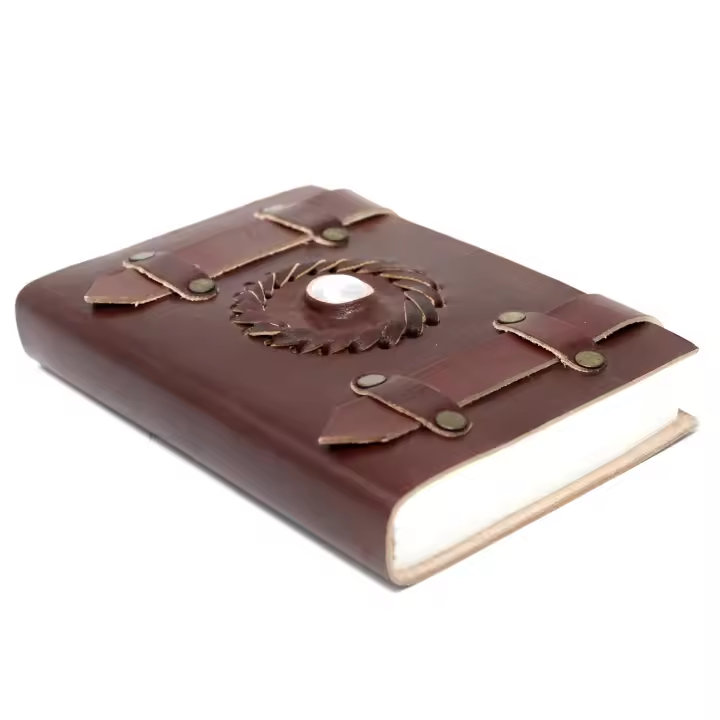 Cuaderno de cuero Ojo de la luna con Correas - 1