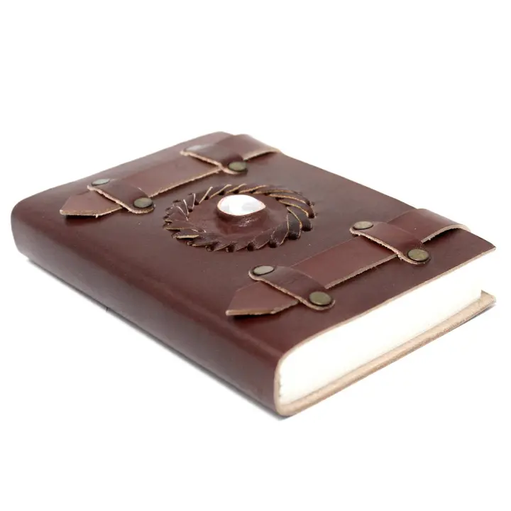 Cuaderno de cuero Ojo de la luna con Correas - 1