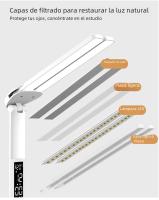 Lámpara De Mesa LED Doble Cabezal Multifuncional Plegable Con Calendario Y Reloj USB Para Lectura En La Habitación Luz De Noche Lateral - details 7