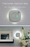 Lámpara LED Recargable Con Sensor De Movimiento Y Reloj Digital Para Dormitorio Cocina Escaleras Pasillo Armario - details 0