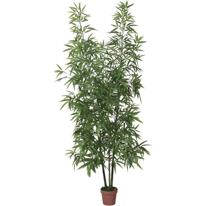 Plantawa Planta Bambú Artificial 200 cm Plantas Artificiales Decoración para Interior y Exterior, Planta Artificial con Maceta para hogar Ideal para salón Cocina terraza o jardín. - 1