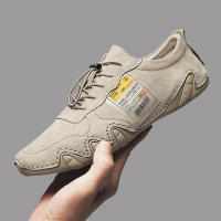 Zapatos Casuales Para Hombre CLOHOO De Cuero Genuino Ligeros Antideslizantes Para Exterior Caminar Conducir Sin Tacón - details 2