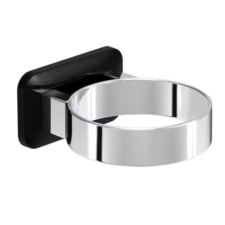 Estante para secador de pelo para baño y ASEO sin perforar, soporte de plástico para almacenamiento adhesivo de par
Estantería de almacenamiento, Negra - 1