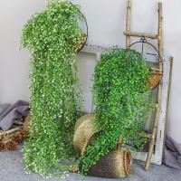 Vine Artificial De 75cm Con 5 Cucharas Planta Falsa De Bellota Dorada Rama De Sauce Para Decoración De Jardín Y Habitaciones En Casa - details 6