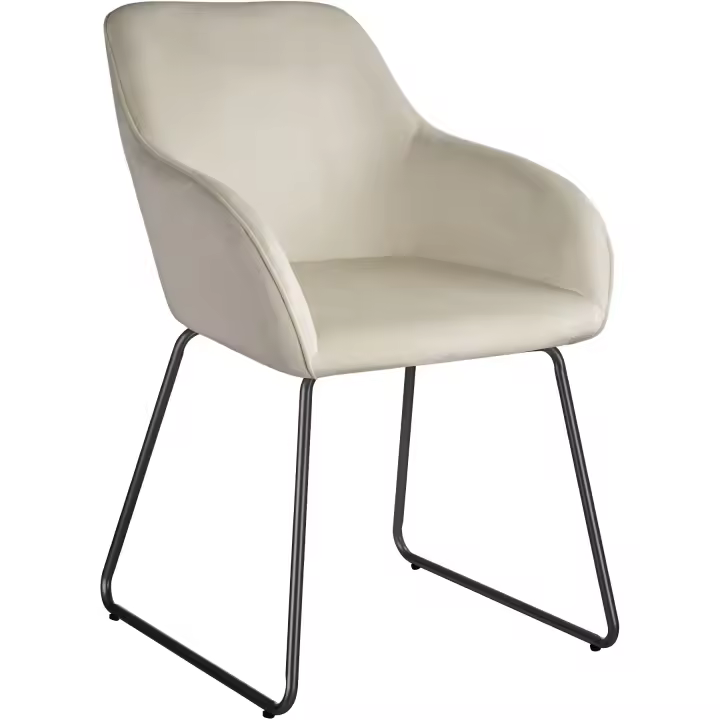 TECTAKE - Silla de comedor JEANE aspecto de terciopelo con estructura de patín, Elegante con respaldo continuo y lujosa funda de terciopelo, Gran comodidad gracias al acolchado de espuma de alta densidad, Estructura con recubrimiento en polvo - 1
