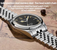 Reloj Mecánico Automático ADDIESDIVE Para Hombre Resistente Al Agua Con Luminiscencia Y Calendario Completo Pulsera De Acero Inoxidable Estilo Lujo - details 4