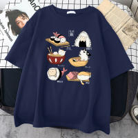 Camiseta De Algodón Para Hombre Estilizada Con Diseño De Gato Sushi Estilo Harajuku Manga Corta Casual Oversized Moda Verano - details 6