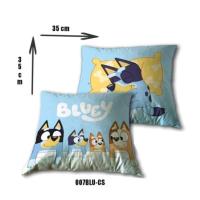 perrito-bluey cojin peluche 3d color azul y naranja 35cm - details 3
