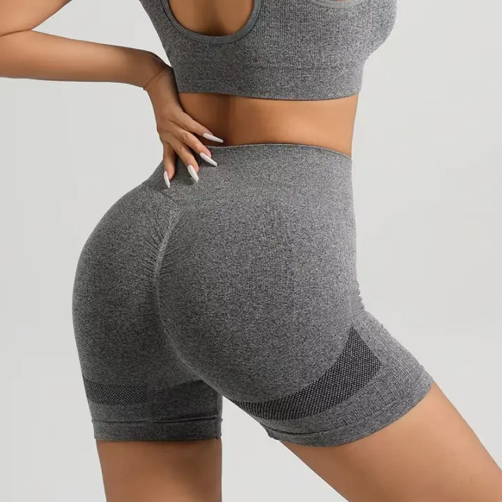 Shorts Deportivos Sin Costuras Para Mujer High Waist Push up Para Ciclismo Running Fitness Yoga Leggings De Gimnasio Ropa De Yoga - 1