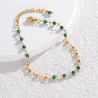 Pulsera De Acero Inoxidable Con Piedras Turquesa Y Borlas Para Mujer Plata De 18K Pintada Joyería De Playa Verano Regalos - details 3